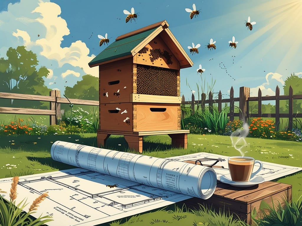 Langstroth beehive DIY plans with stacked boxes and removable frames